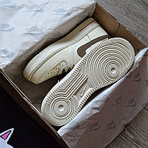 Чоловічі кросівки Nike Air Force 1 Low Essential Beige Brown mocco Найк Аір Форс бежеві шкіра, фото 5