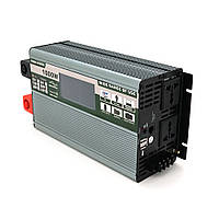 Інвертор напруги Demuda DMDPSW-1000W, 12V/220V, 1000W з правильною синусоїдою, 2 універсальні розетки, 2 USB,