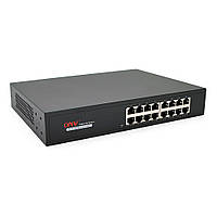 Комутатор Ethernet ONV-H1016 у металевому корпусі, 16*100Мб портів, 270х181х44 мм