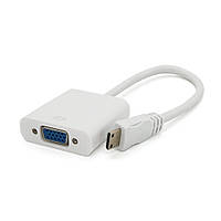 Конвертер mini HDMI (тато) на VGA(мама) 30cm, White, 4K/2K, Пакет