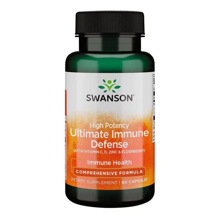 Вітаміни для імунітету Swanson High Potency Ultimate Immune Defense with C, D, Zinc & Elderberry, 60 Capsules, фото 1