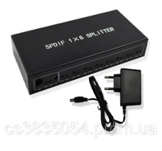 Цифровий оптичний роздільник звуку SPDIF / Toslink 1x8