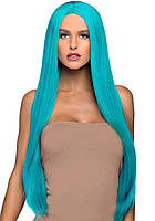 Leg Avenue Long straight center part wig turquoise