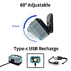 Налобний акумуляторний ліхтарик Синій 1500 mAh 500 Lm Потужний налобний світлодіодний ліхтар, фото 4