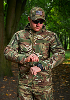 Тактическая куртка софтшелл на флисе мультикам Soft Shell водонепроницаемая весенняя куртка армейская