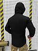Куртка демісезонна чорна з капюшоном липучки для шевронів, фото 4