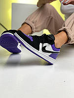 Кроссовки, кеды отличное качество Nike Air Jordan Retro 1 Low Violet White Black Размер 36