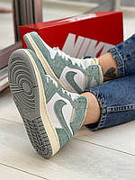 Кроссовки, кеды отличное качество Nike Air Jordan 1 Retro High Blue-Green White Размер 38