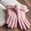 Рожеві жіночі,стильні,зимові рукавички з сенсором для телефону. жіночі рукавички. Сенсорні, фото 4