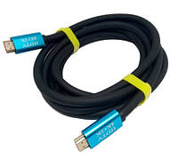 Кабель Merlion HDMI-HDMI 4Kx2K Ultra HD, 15.0m, v2,0, круглий Black, коннектор Blue, Blister-box, Q20