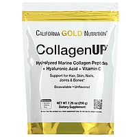 Коллаген с добавлением гиалуроновой кислоты и витамина С, California Gold Nutrition Collagenup 5000 206 грамм