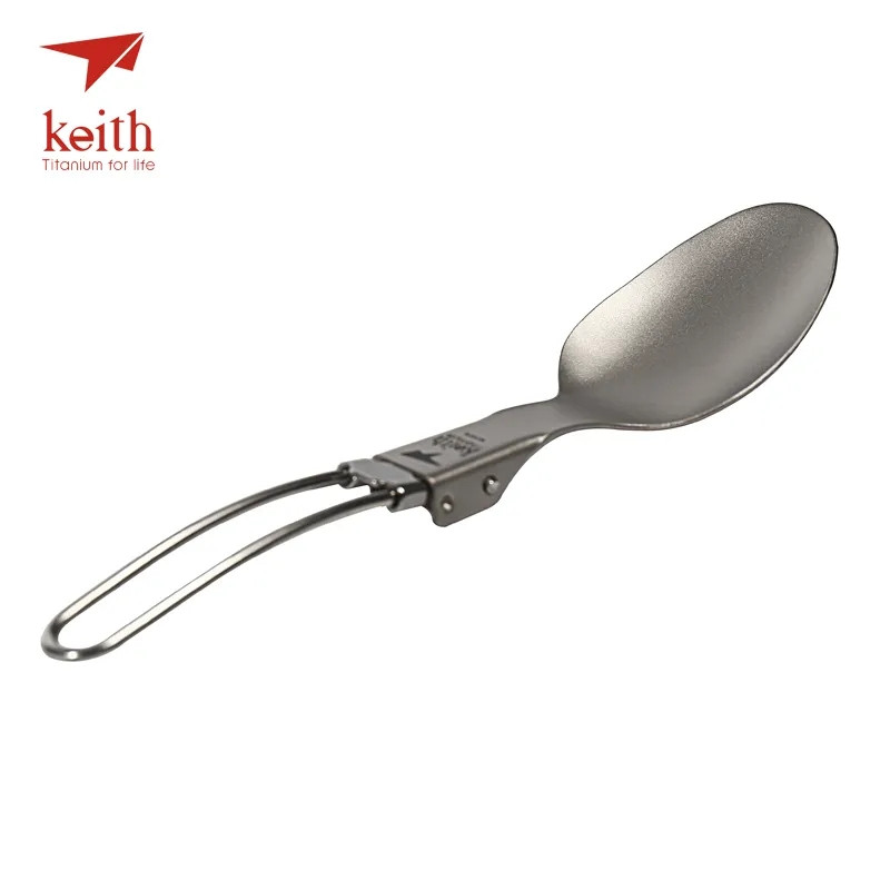 Титанова ложка складана Keith Titanium з чохлом.