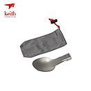 Титанова ложка складана KEITH Titanium з чохлом., фото 10