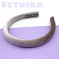 Обруч велюровий пудровий 1,5 см