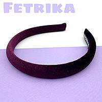 Обруч велюровий бордовий 1,5 см