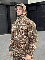 Тактическая куртка софтшел Military коричневый писель