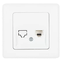 Розетка комп'ютерна CAT5E IP20 біла Almera DOGU