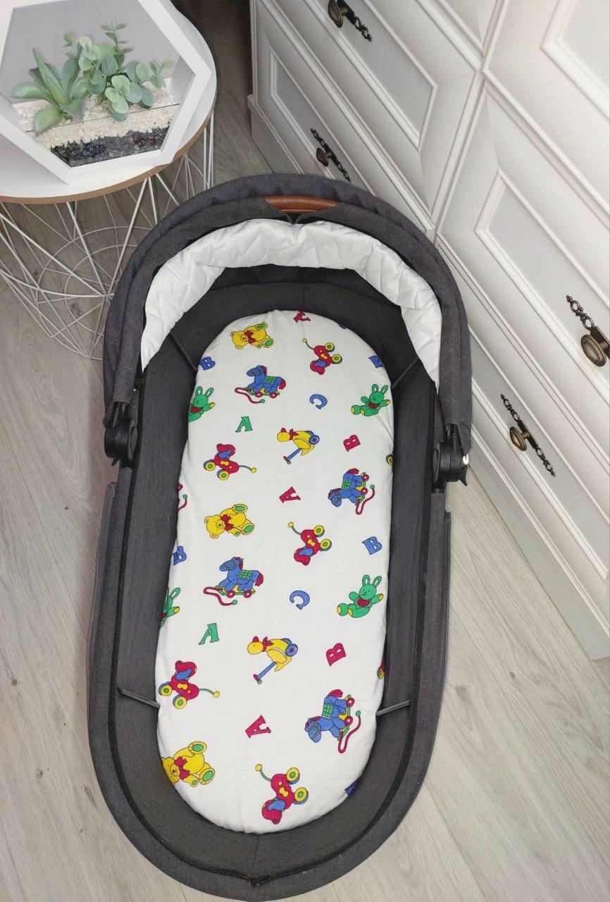 Простирадло тепле байкове на гумці в люльку в коляску 100% бавовна