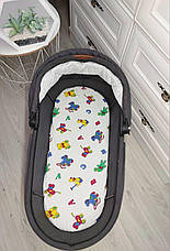 Простирадло тепле байкове на гумці в люльку в коляску 100% бавовна, фото 4