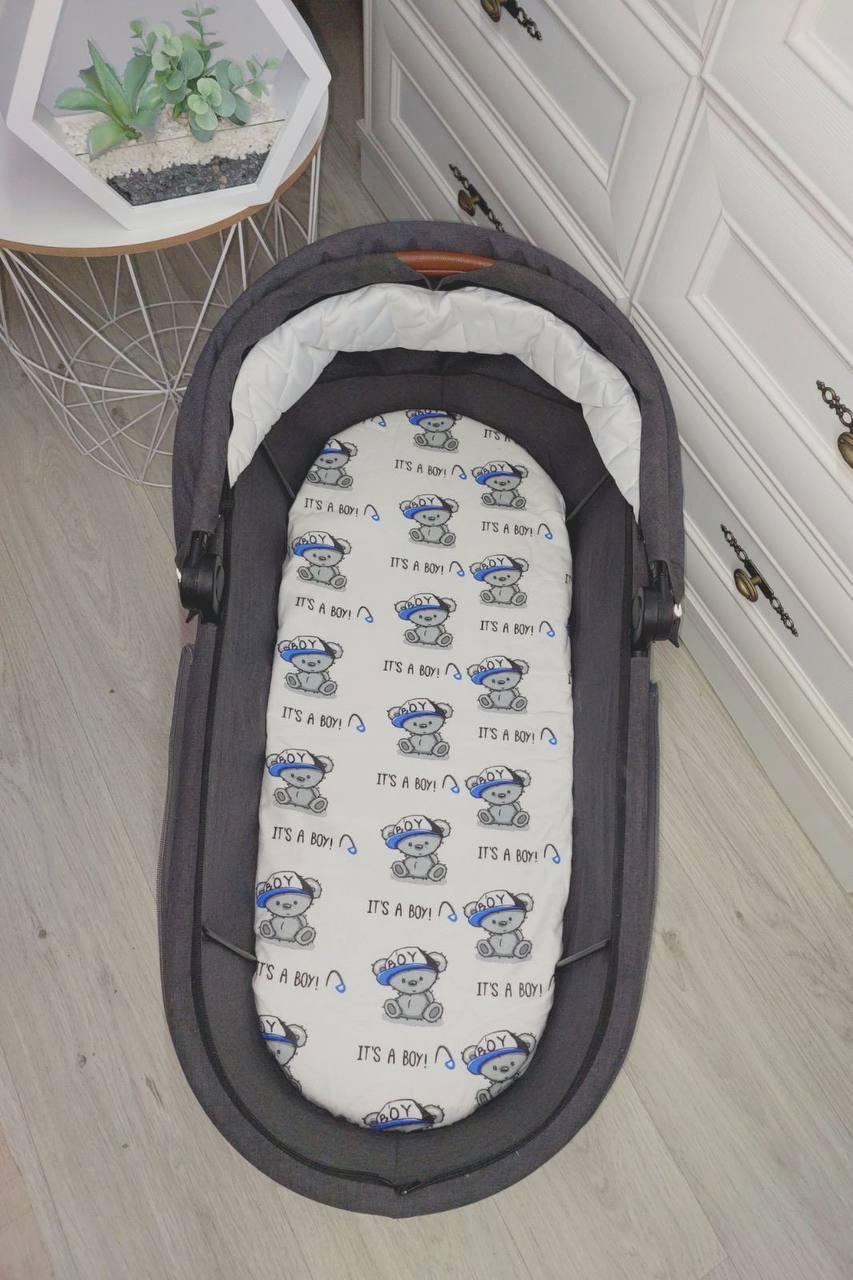 Простирадло тепле байкове на гумці в люльку в коляску 100% бавовна