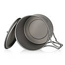 Кружка титанова зі складними ручками та кришкою Lixada 550 мл та ложка з титану складана, набір титанового посуду, фото 8