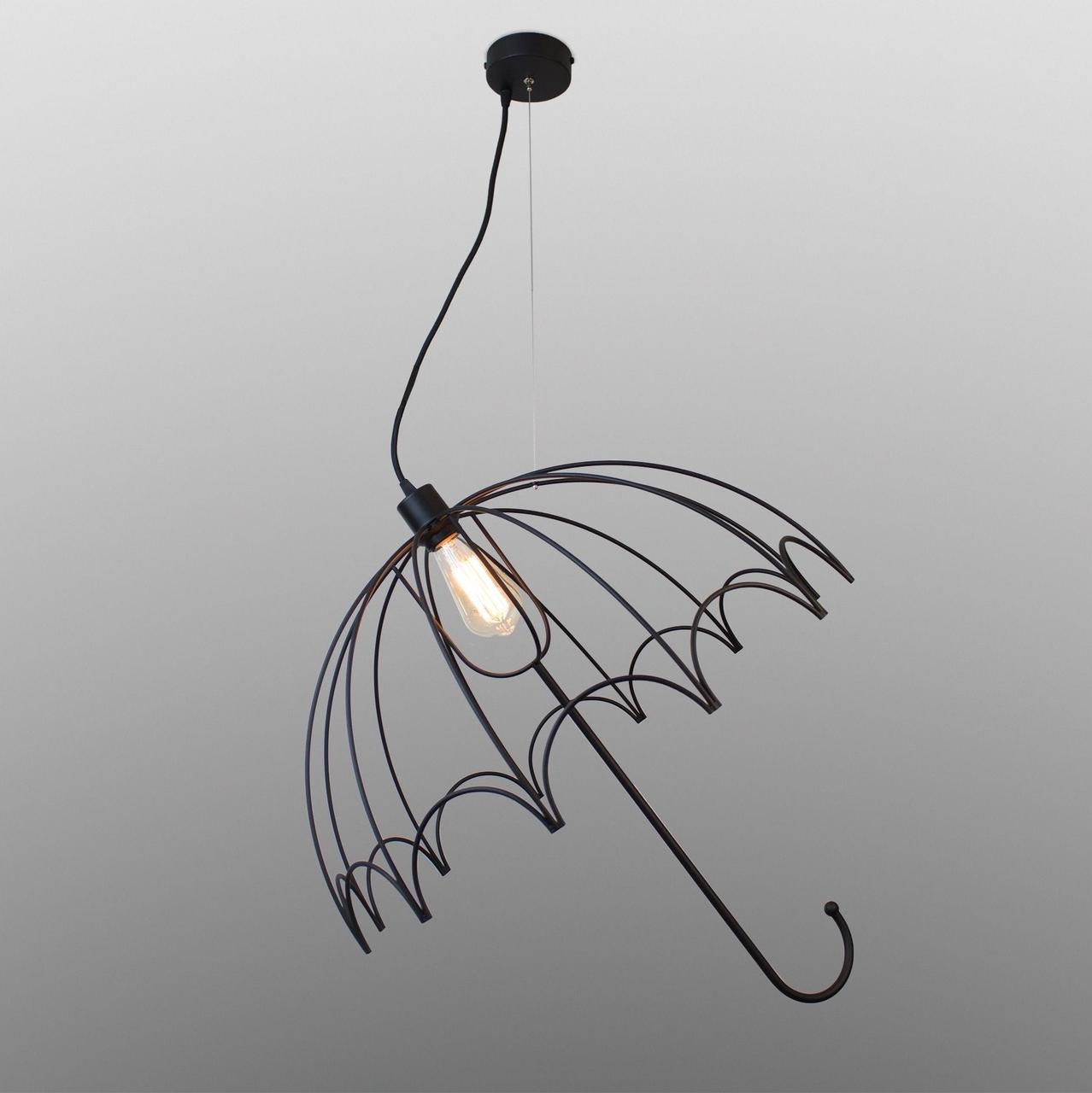 Люстра підвісна чорна металева на 4 лампи GU10 80х250 см