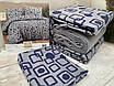 Фланелева постільна білизна Cotton Collection Gomet Blue двоспальний євро 200х220см, фото 3