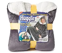 Толстовка плед с капюшоном и рукавами Huggle Hoodie оверсайз Серый