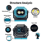 Світлодіодний ліхтарик акумуляторний Блакитний 1500 mAh 900 Lm Акумуляторний світлодіодний ліхтар, фото 4