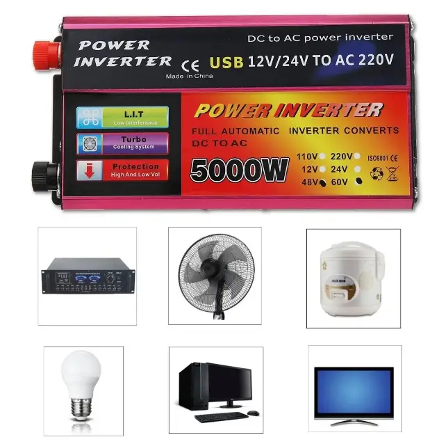 Інвертор 12V-220V 5000 Вт Перетворювач напруги AC/DC PowerOne Plus