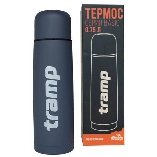 Термос Tramp Basic для напоїв 8х8х27,5 см 0,75 л (UTRC-112-grey), фото 1