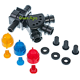 Форсунка для обприскувача 3-позиційна (потрійна) маятникова шлангова прохідна Agroplast 0-100/GW08/P, фото 5