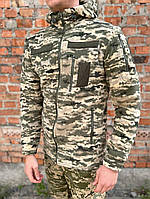 Военная тактическая мужская флисовая кофта пиксель с капюшоном v2