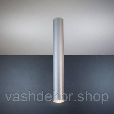 Точковий накладний світильник GU10 метал срібло циліндр 40х5.6 см, фото 2