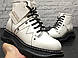 Зимові Жіночі Черевики Alexander Mcqueen Tread Slick Boots White Black (Хутро) 36-37-38-39, фото 5