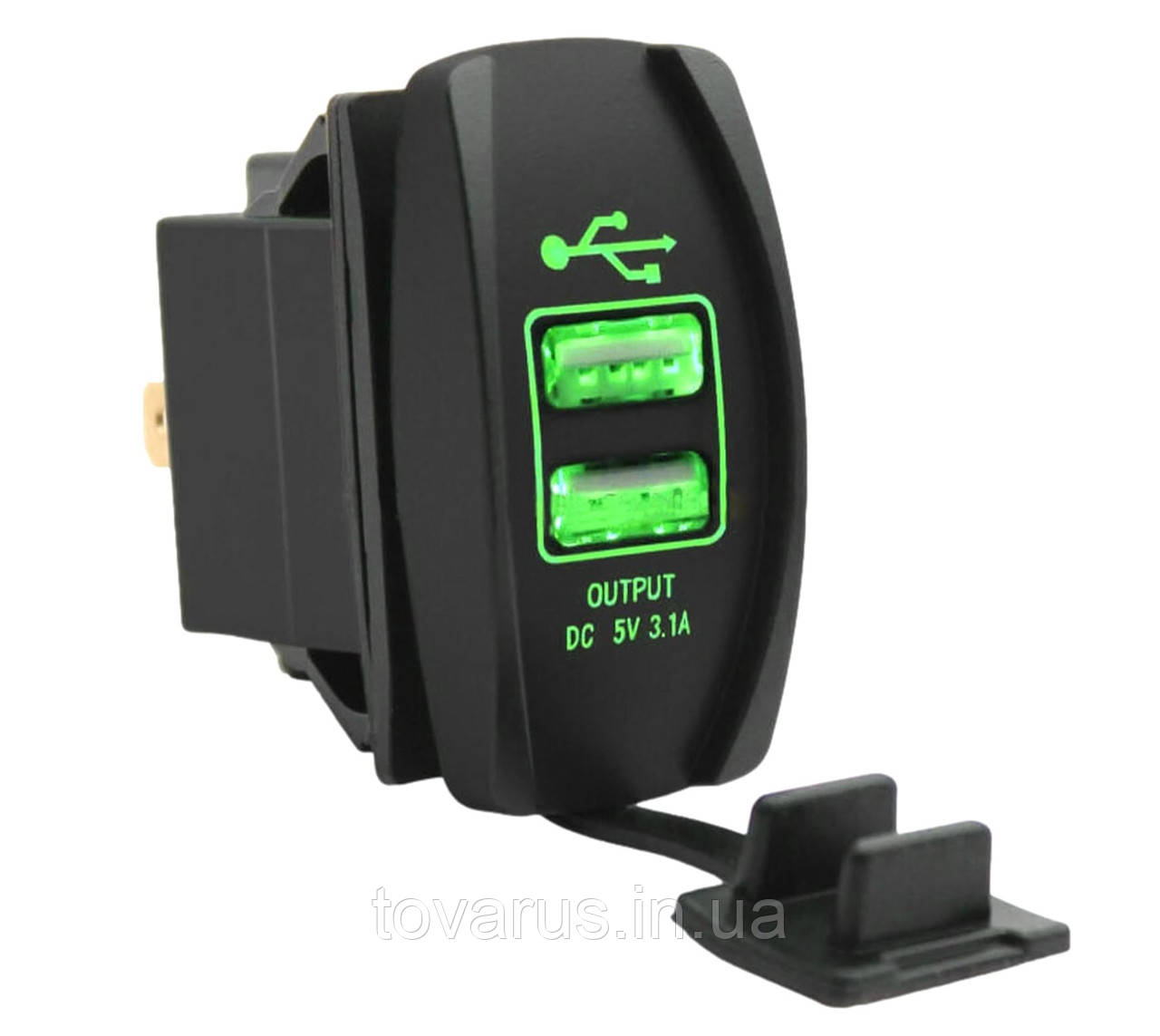 USB заглушка 3.1A на панель авто. Юсб заряджання в кнопку авто