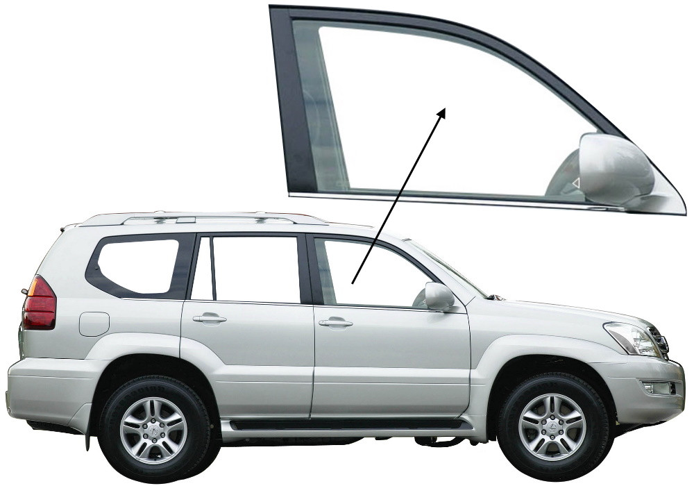 Бічне скло Lexus GX 2003-2010 передніх дверей праве, фото 1
