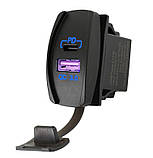 USB заглушка в кнопку на панелі авто QC 3.0 та PD TypeC 20W, фото 3