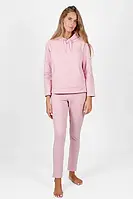 Жіночий костюм з начосом для дому худі та брюки бавовна кишені спереду Disney 55972 рожевий розмір 46 L