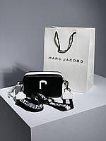 Женская сумкаMarc Jacobs The Snapshot Ying Yang Black/White экокожа , логотип металлический