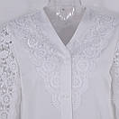 Біла блузка з мереживними рукавами для дівчат стиль і комфорт повсякденна шкільна блузка, фото 5