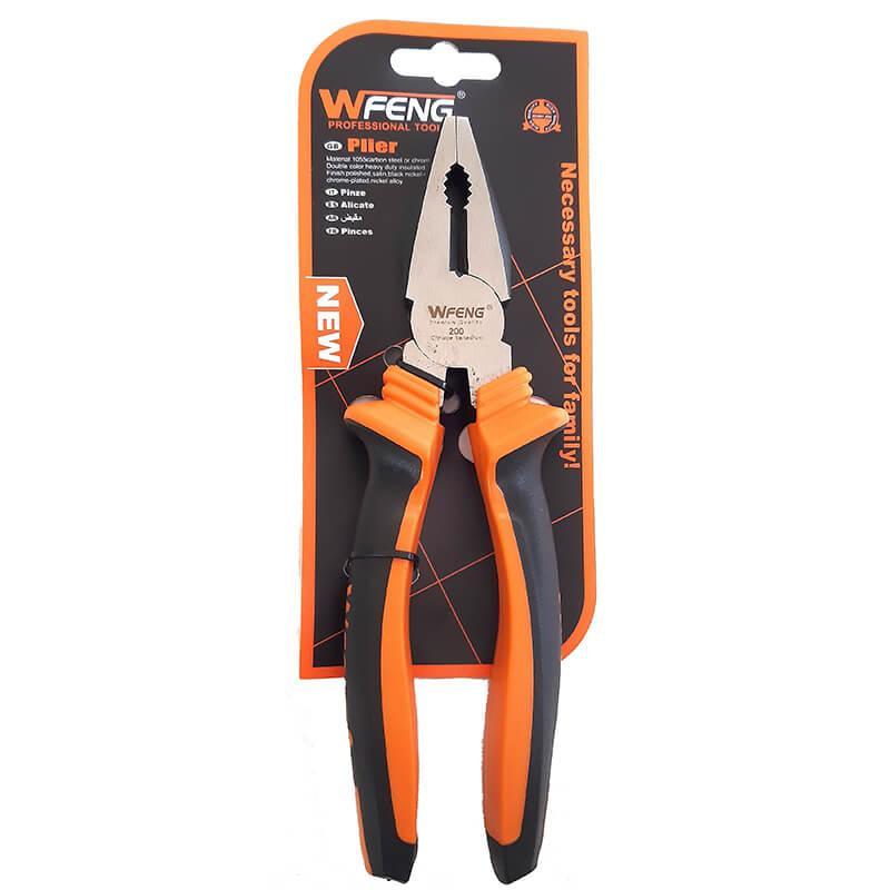 Плоскогубці 180мм з гумовими ручками WFeng 10009, фото 1