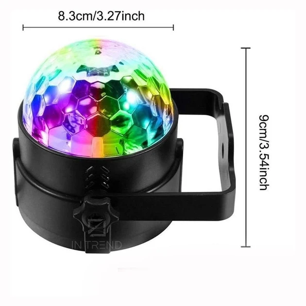 Дискошар світлодіодний Magic Ball Light Чорний дисколампа на підставці з пультом дистанційного керування проекція на стіну і стелю, фото 1