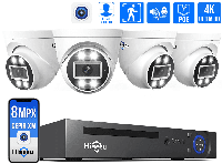 Комплект универсального видеонаблюдения Hiseeu на 4 IP камеры POE 8Мп