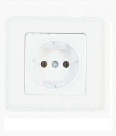Розетка із заземленням IP20 біла шкіра Almera DOGU