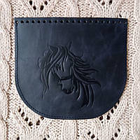 Клапан для сумки "Кiнь". Колір синій"