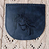 Клапан для сумки "Кiнь". Колір синій", фото 2