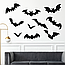 Наклейки для Хеллоуїна чорні Кажани Набір 10 шт. декор Хеллоуїн наклейки на вікно матові, фото 2