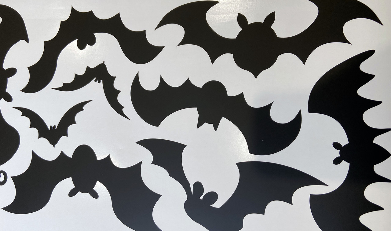 Наклейки для Хэллоуина черные Летучие мыши Набор 10 шт. декор Хеллоуин стикеры на окно матовые - фото 5 - id-p1983515870
