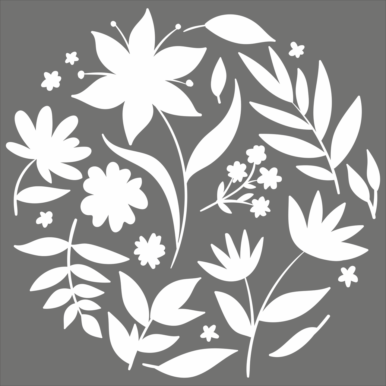 Виниловые наклейки для окон Круг Растения Цветы Набор L 700*691мм (полевые цветы сфера) матовая Белый - фото 3 - id-p1983515916